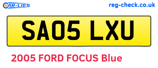 SA05LXU are the vehicle registration plates.