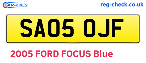 SA05OJF are the vehicle registration plates.