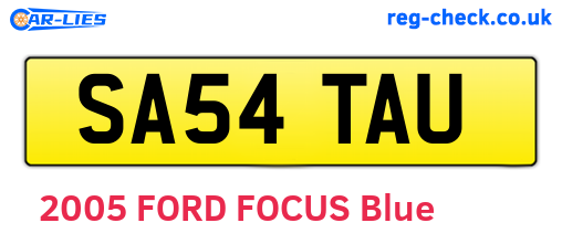 SA54TAU are the vehicle registration plates.