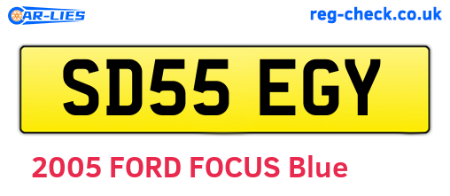 SD55EGY are the vehicle registration plates.