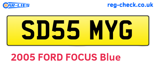 SD55MYG are the vehicle registration plates.
