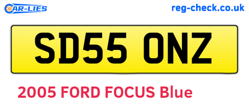 SD55ONZ are the vehicle registration plates.