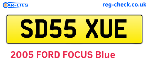 SD55XUE are the vehicle registration plates.