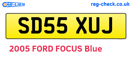 SD55XUJ are the vehicle registration plates.