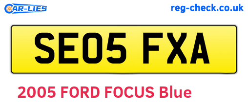 SE05FXA are the vehicle registration plates.