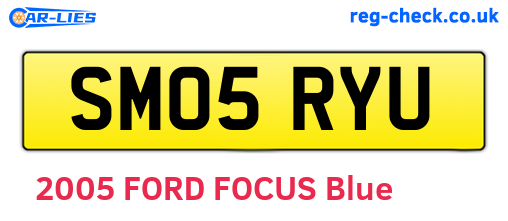 SM05RYU are the vehicle registration plates.