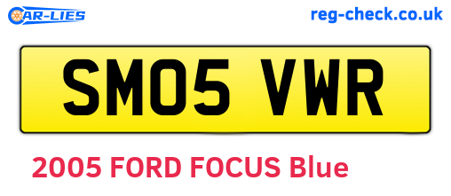 SM05VWR are the vehicle registration plates.