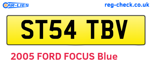 ST54TBV are the vehicle registration plates.