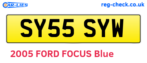 SY55SYW are the vehicle registration plates.