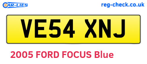 VE54XNJ are the vehicle registration plates.