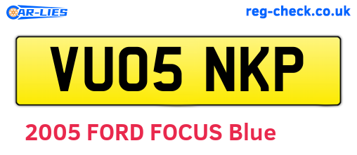 VU05NKP are the vehicle registration plates.