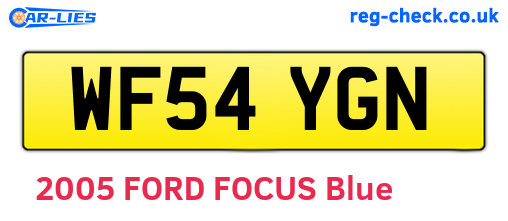 WF54YGN are the vehicle registration plates.
