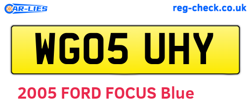 WG05UHY are the vehicle registration plates.