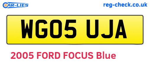 WG05UJA are the vehicle registration plates.