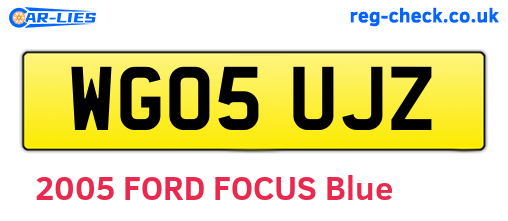 WG05UJZ are the vehicle registration plates.