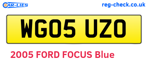 WG05UZO are the vehicle registration plates.