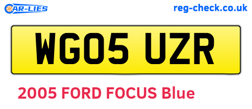 WG05UZR are the vehicle registration plates.