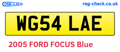 WG54LAE are the vehicle registration plates.