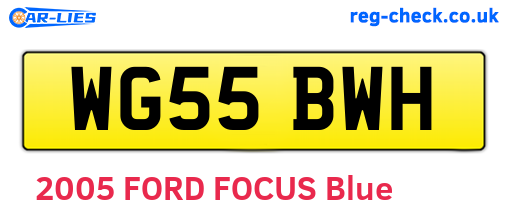 WG55BWH are the vehicle registration plates.