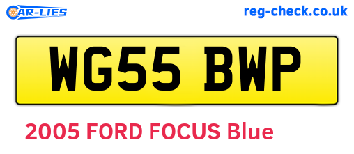 WG55BWP are the vehicle registration plates.