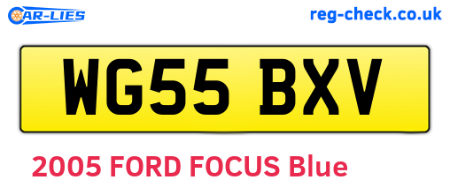 WG55BXV are the vehicle registration plates.
