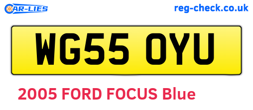 WG55OYU are the vehicle registration plates.