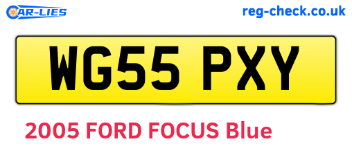 WG55PXY are the vehicle registration plates.