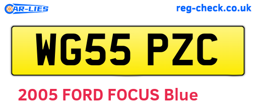WG55PZC are the vehicle registration plates.