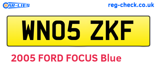 WN05ZKF are the vehicle registration plates.