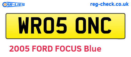 WR05ONC are the vehicle registration plates.