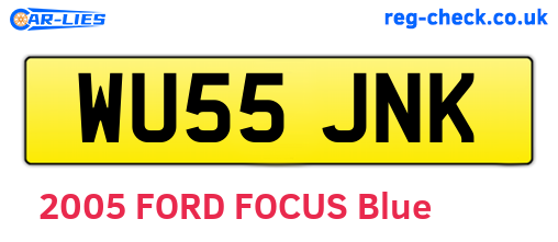 WU55JNK are the vehicle registration plates.