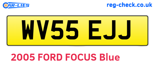 WV55EJJ are the vehicle registration plates.