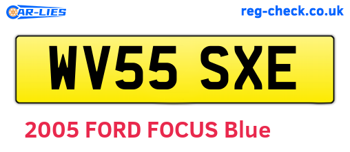 WV55SXE are the vehicle registration plates.