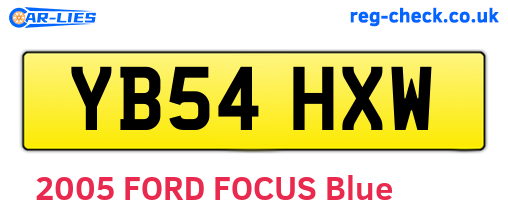 YB54HXW are the vehicle registration plates.