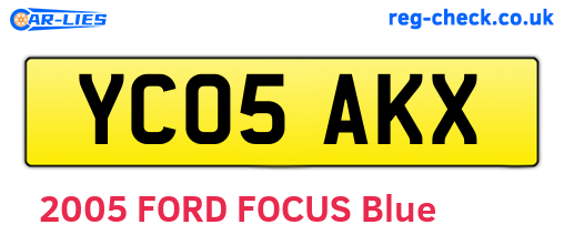 YC05AKX are the vehicle registration plates.
