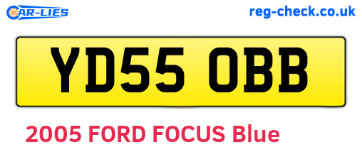 YD55OBB are the vehicle registration plates.