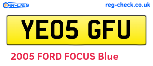 YE05GFU are the vehicle registration plates.