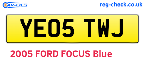 YE05TWJ are the vehicle registration plates.