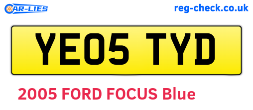 YE05TYD are the vehicle registration plates.