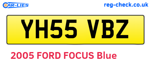YH55VBZ are the vehicle registration plates.