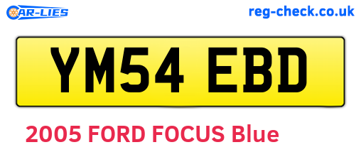 YM54EBD are the vehicle registration plates.