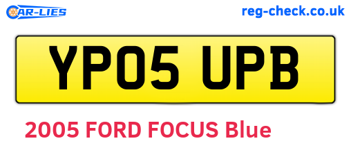 YP05UPB are the vehicle registration plates.