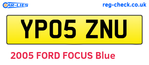 YP05ZNU are the vehicle registration plates.