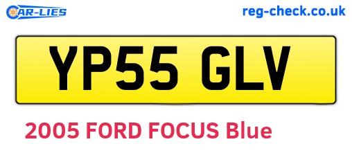 YP55GLV are the vehicle registration plates.