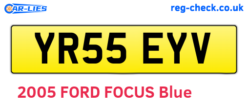YR55EYV are the vehicle registration plates.