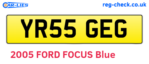 YR55GEG are the vehicle registration plates.