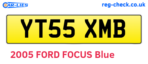 YT55XMB are the vehicle registration plates.