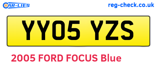 YY05YZS are the vehicle registration plates.