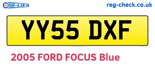 YY55DXF are the vehicle registration plates.