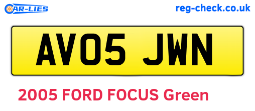 AV05JWN are the vehicle registration plates.